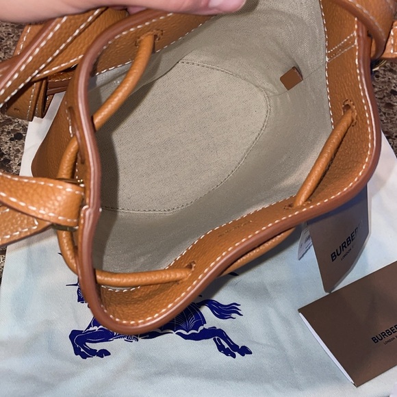 Burberry Monogram leather drawstring bucket bag - Picture 11 of 12